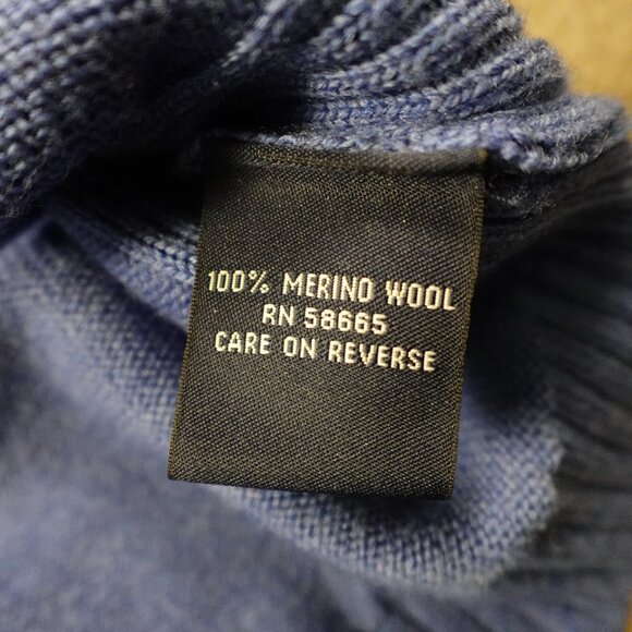 Faconnable wool quarter zip pullover sweater men's XXL blue - Picture 12 of 13